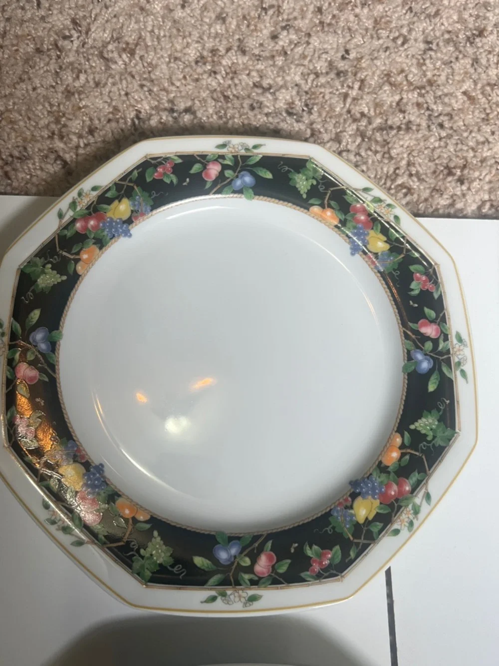 6 Vintage Christopher Stuart Y0012 Orchard Park Fine China 12 Inch Chop Platter